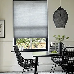 grey pleated blinds