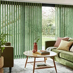 green curtains